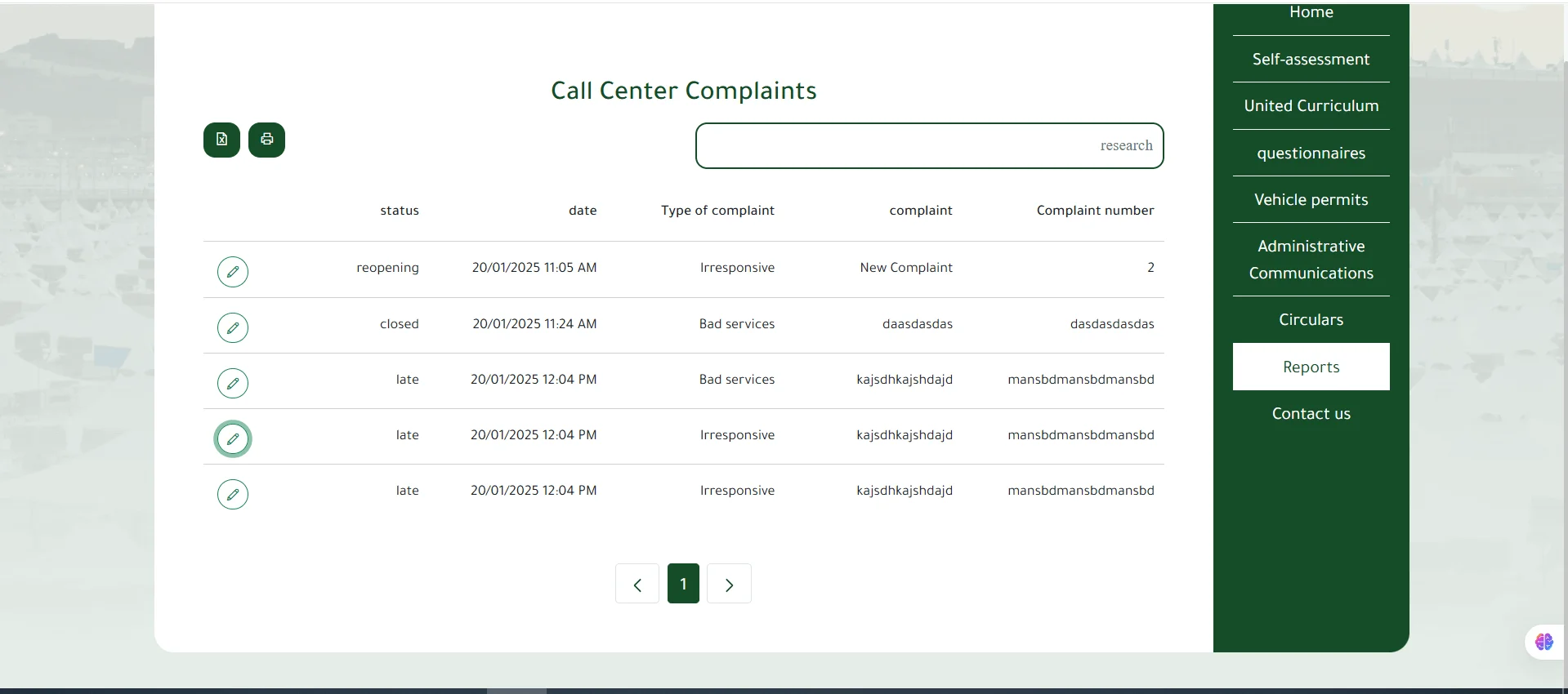 Call Center Complaints