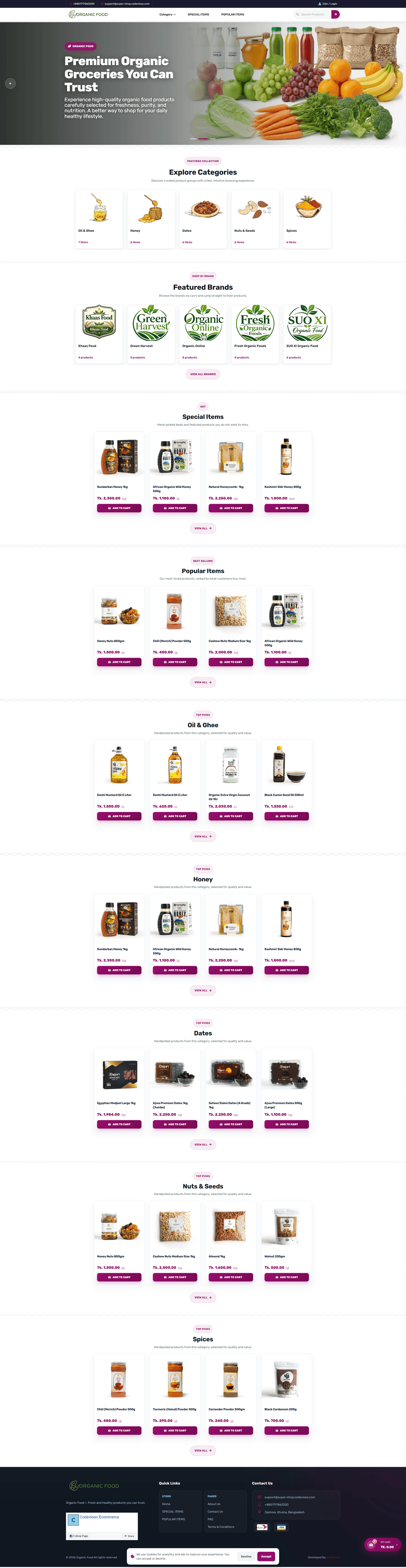 Organic Food storefront preview