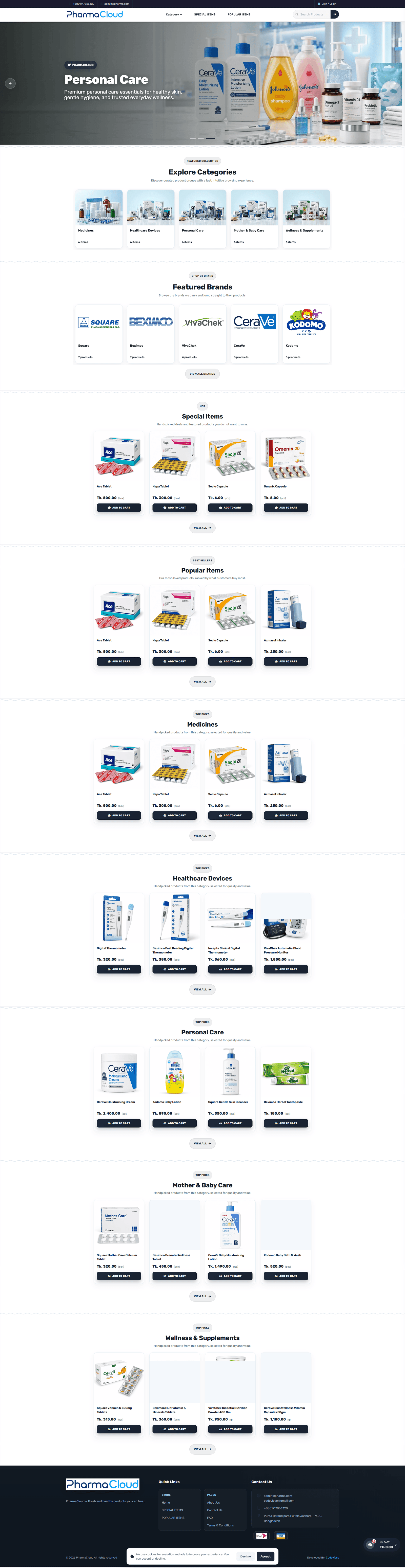 Pharmacy storefront preview