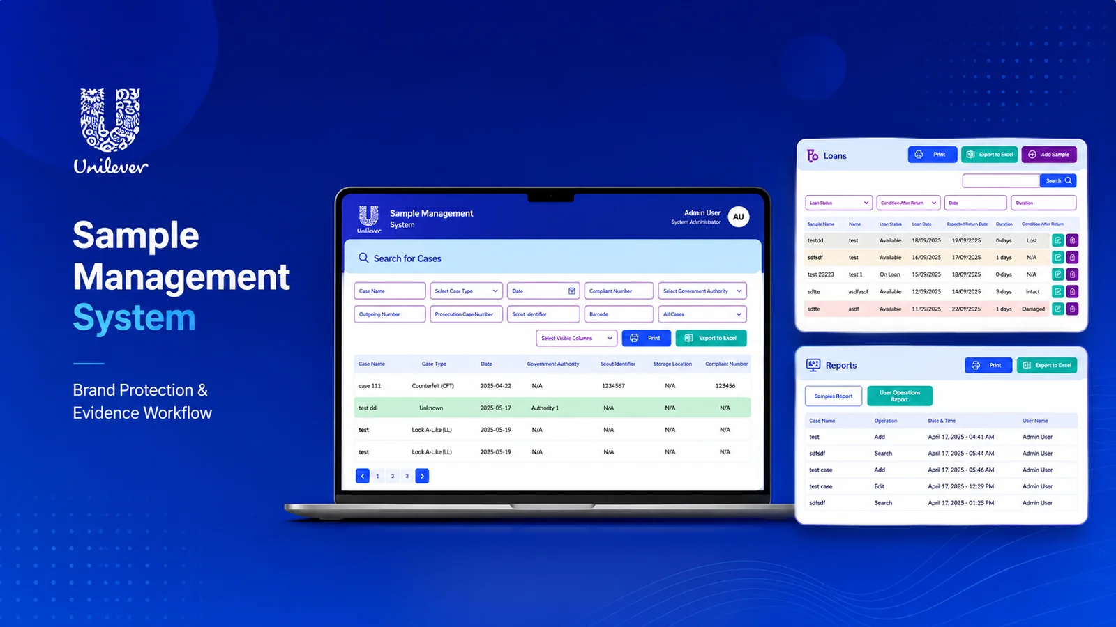 Sample & Evidence Management System — screenshot 1